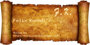 Felix Kornél névjegykártya