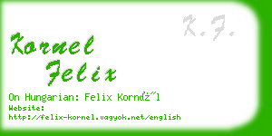 kornel felix business card